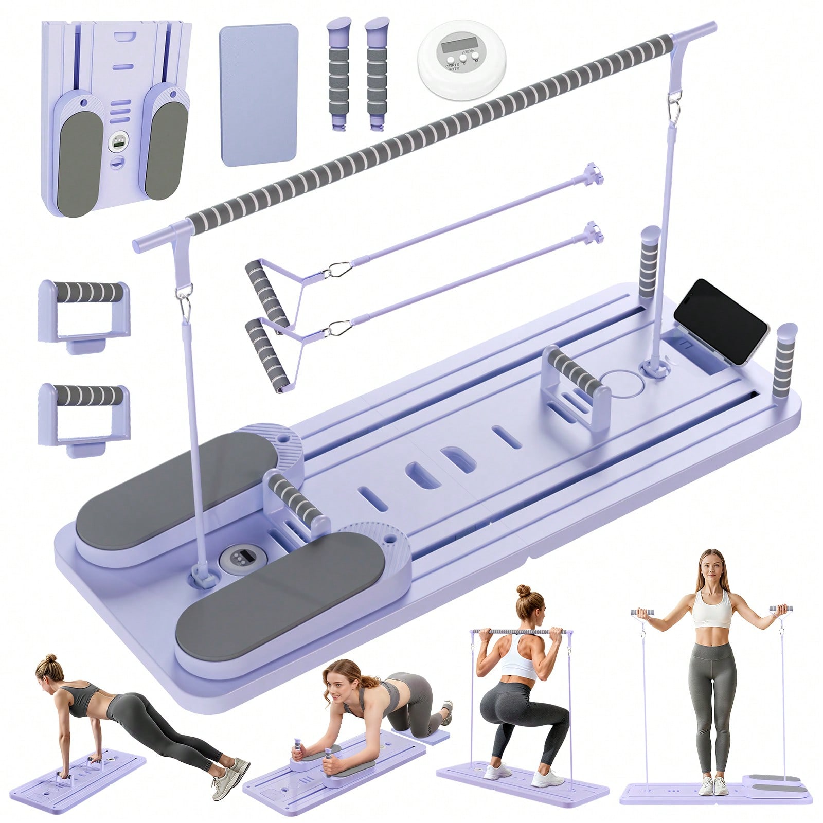 Fitness Equipment - Reformer Pilates avec barre, planche Pilates