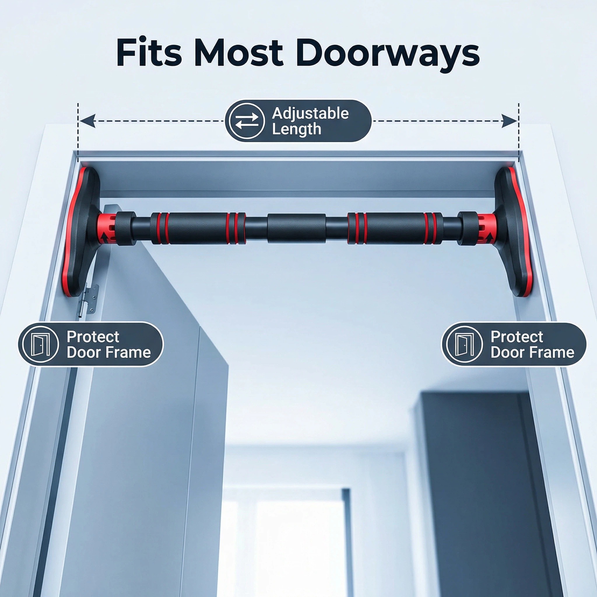 Door Pull Up Bar No Screw - Barre de traction multifonctionnelle pour porte,