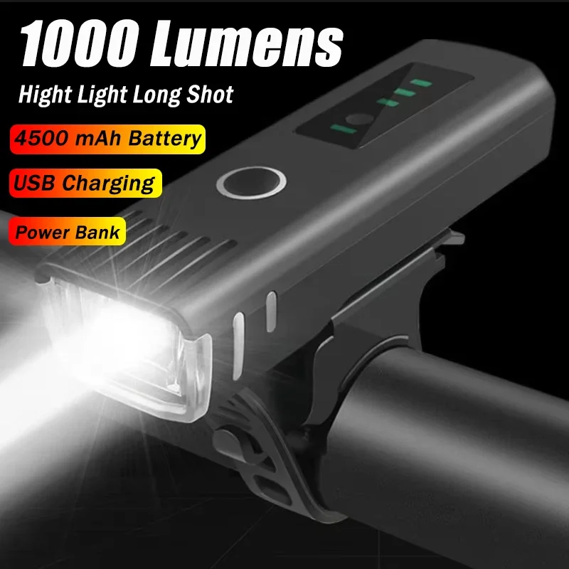 Rechargeable Bicycle Headlight 1000 Lumen - Lampe avant de vélo 1000 lumens,