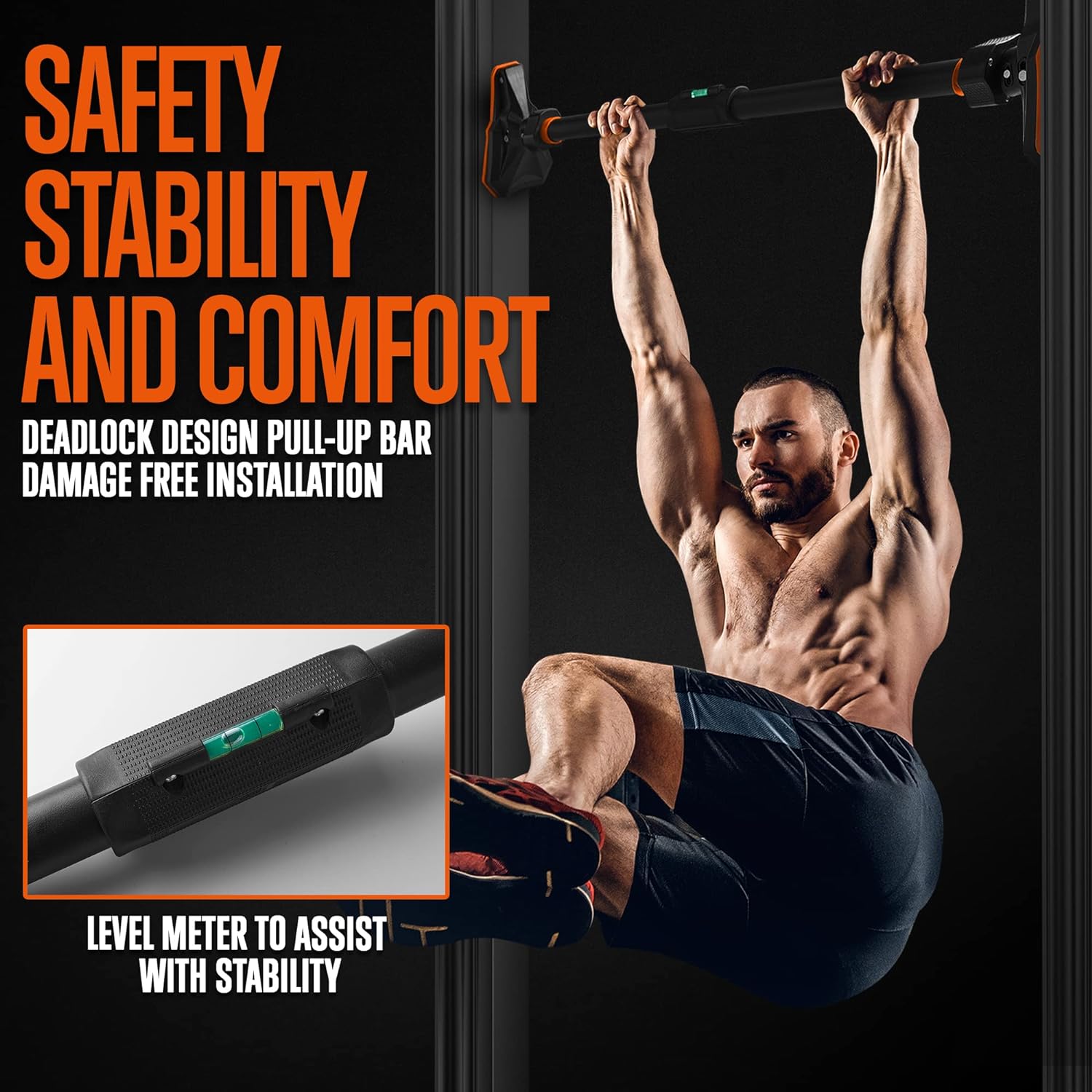 Door Pull Up Bar No Screw - Barre de traction/pull-up pour cadre de