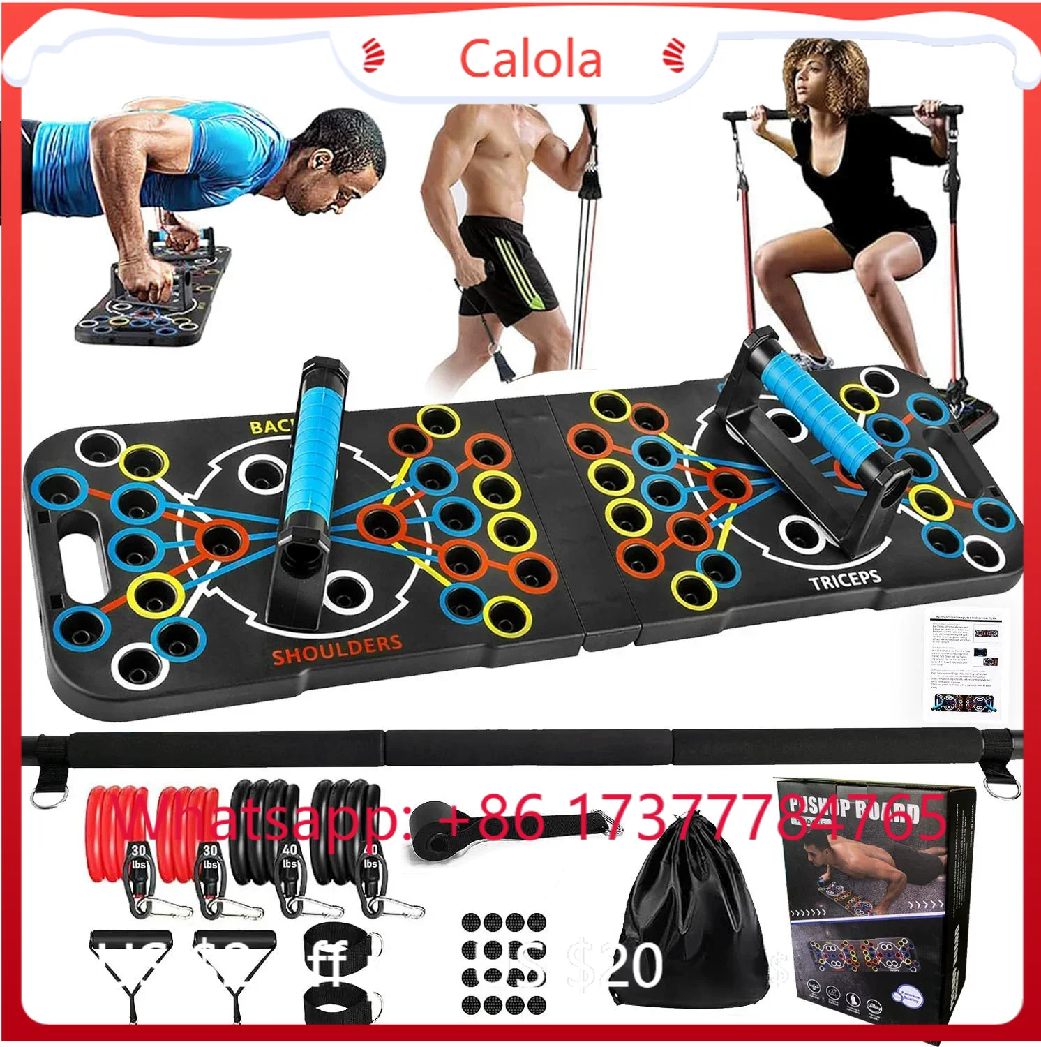 Pilates Bar Kit With Resistance Bands - Kit de fitness multifonctionnel pour la