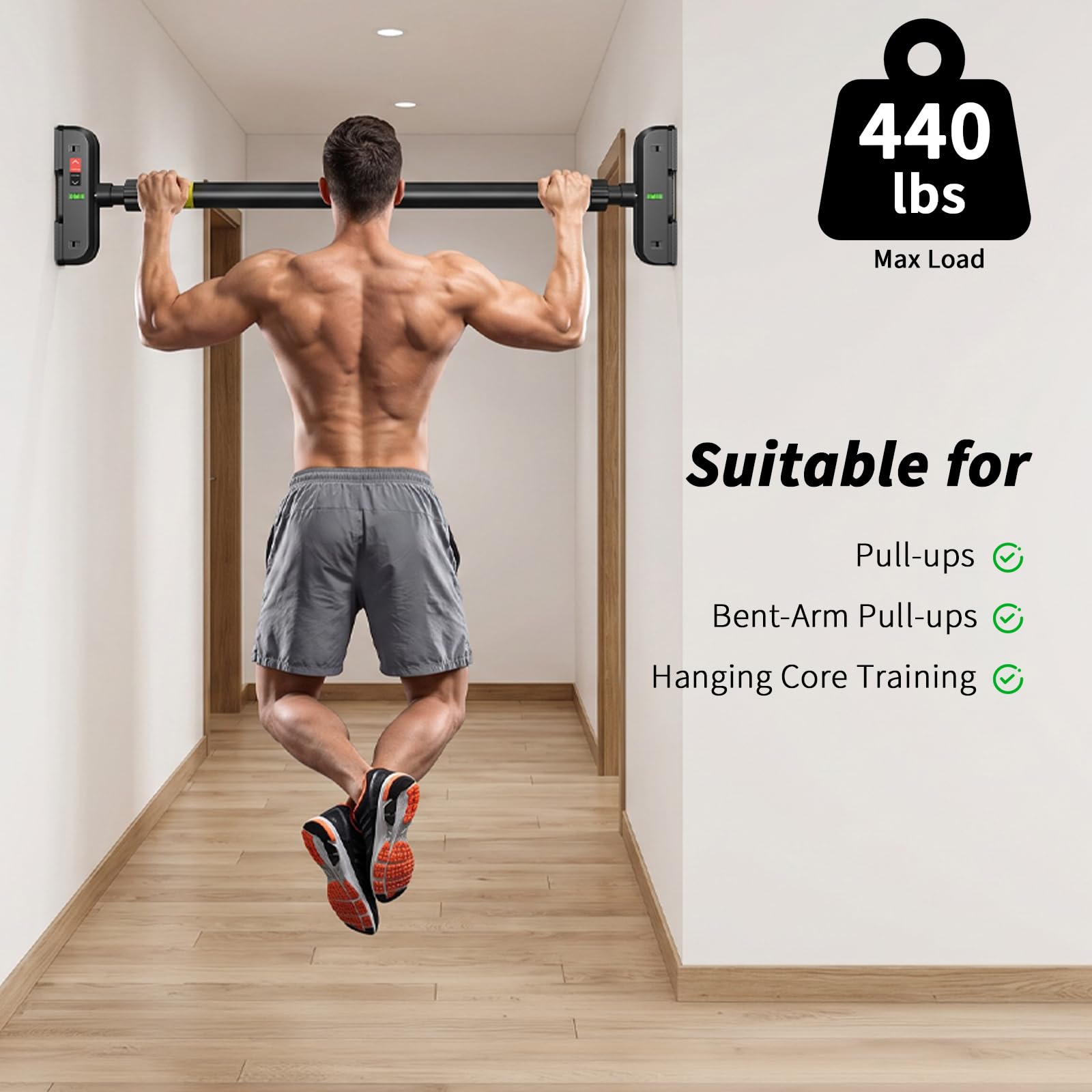 Door Pull Up Bar No Screw - Barre de traction pour porte, barre