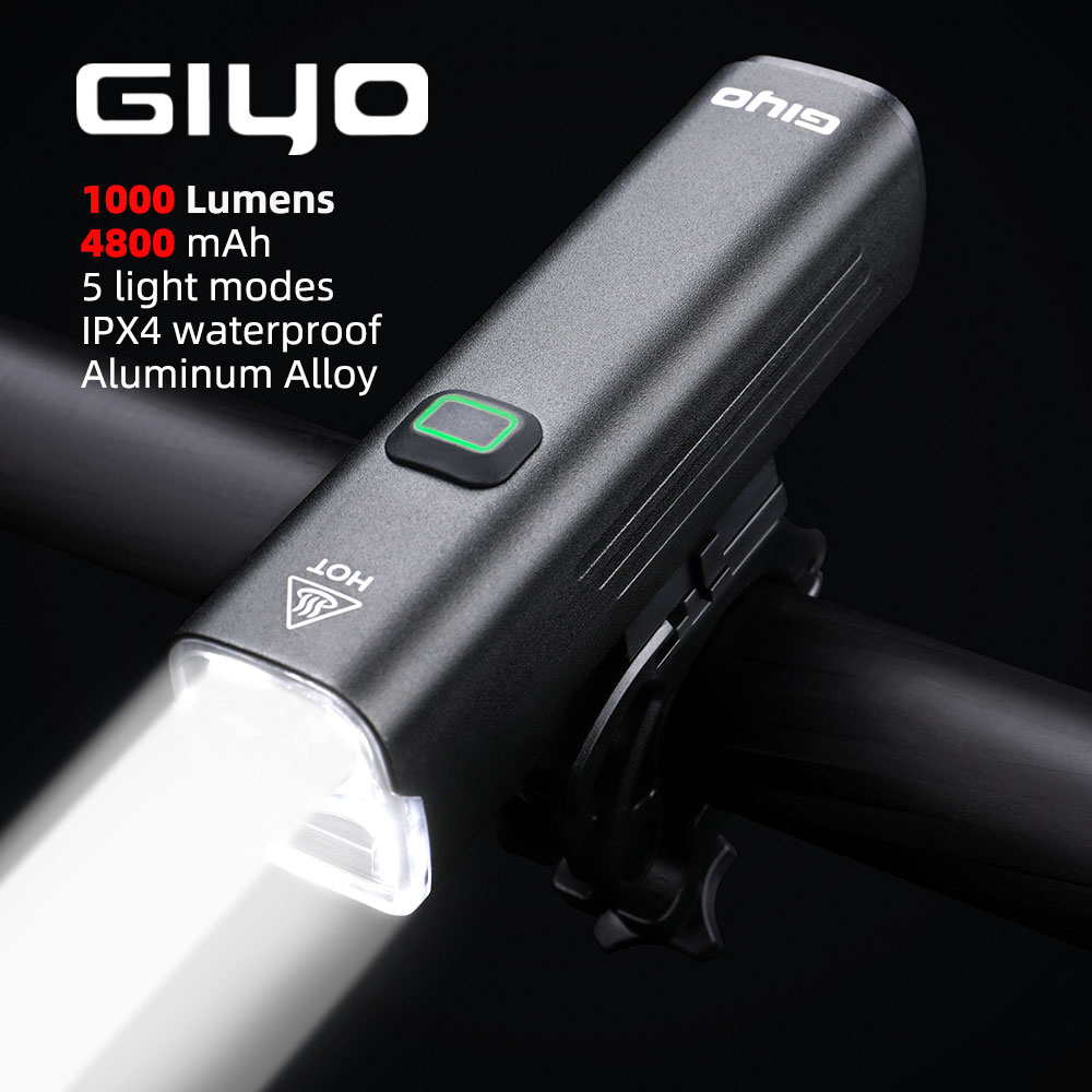 Rechargeable Bicycle Headlight 1000 Lumen - GIYO 1000 Lumens vélo lumière USB