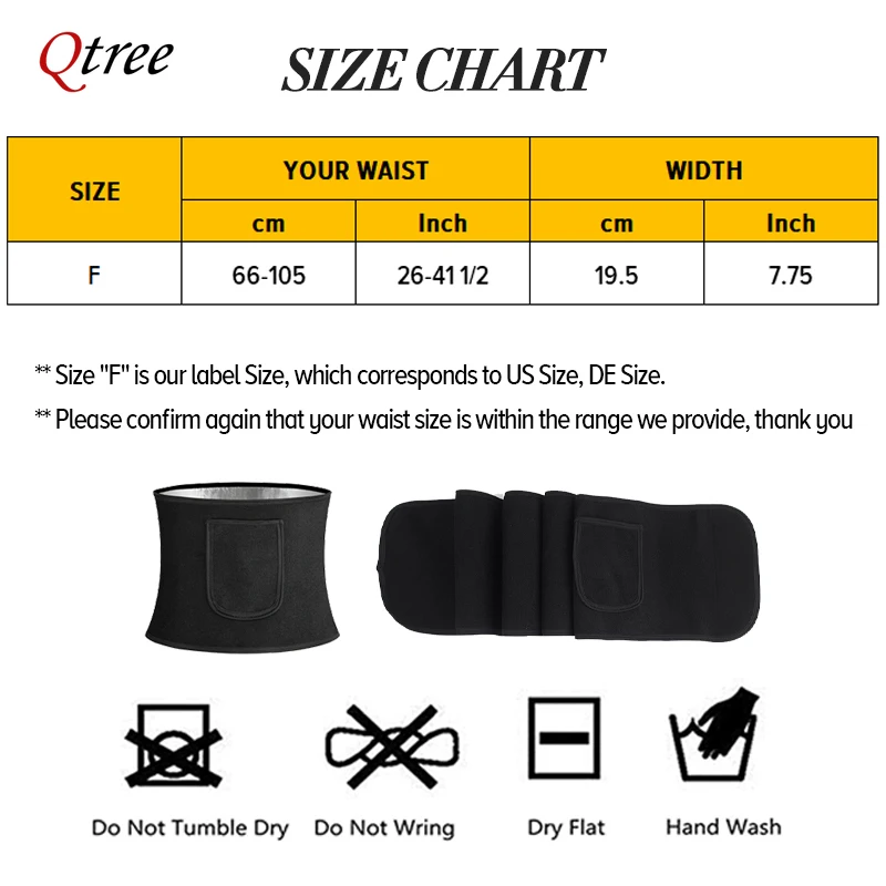 Qtree-Ceinture d'entraînement  - Sweat Waist Trainer Belt Neoprene avis et prix