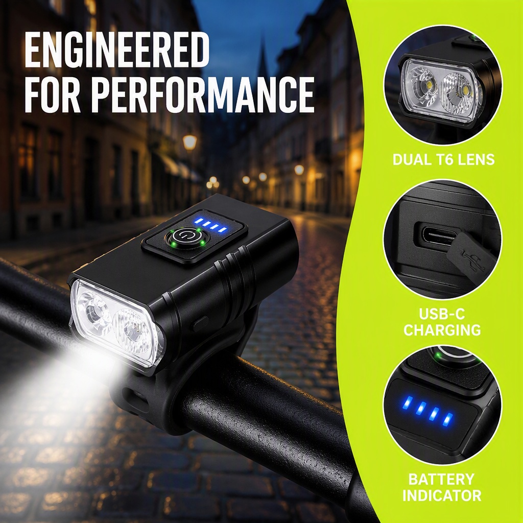 Lampe de vélo rechargeable par - Rechargeable Bicycle Headlight 1000 Lumen avis et prix